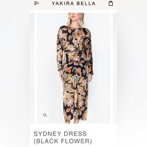 Sydney Long Sleeve Dress - Black Floral